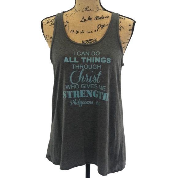 Like New Bella Women Gray & Teal Tank L